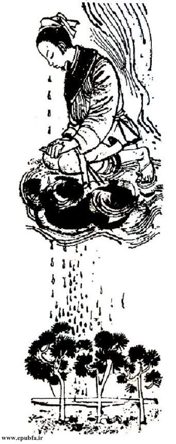 دختر بافنده و گاوچران گریه میکنند و اشکهایشان بهصورت باران بر زمین میریزد.